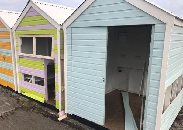 Police are appealing for information after three huts were damaged.