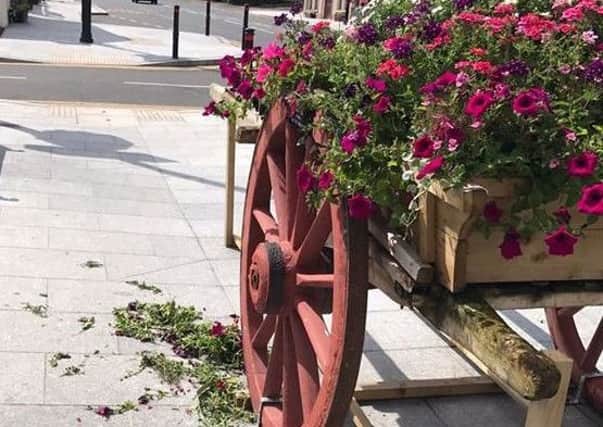 Floral displays were damaged over the weekend.