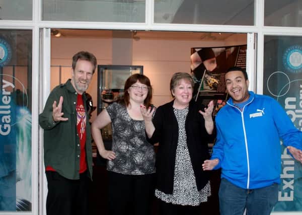 The four artists (pictured from left) Steve Diamond, Joanne Campbell, Karen Shaw and Michael Sparkes who are preparing to put on a Quadart Exhibition at the Civic Centre in Carrickfergus.