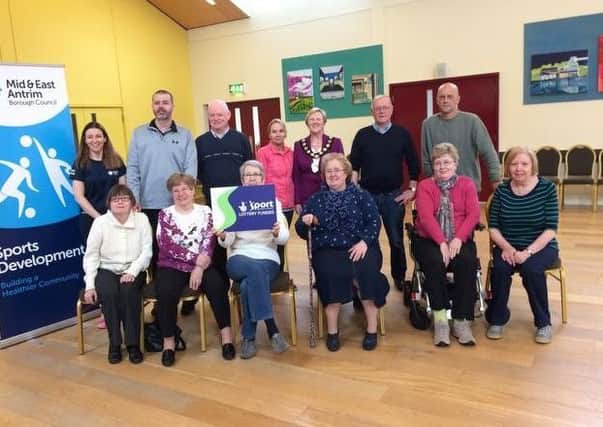 The local  MS exercise group pictured with former Mayor, Cllr Audrey Wales.