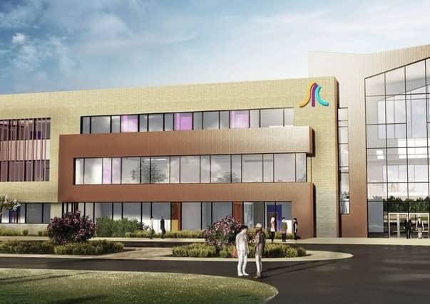 A computer-generated image of the proposed new SRC campus in Banbridge.