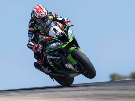 Jonathan Rea sealed his tenth victory of the season in race one at Portimao in Portugal on Saturday.