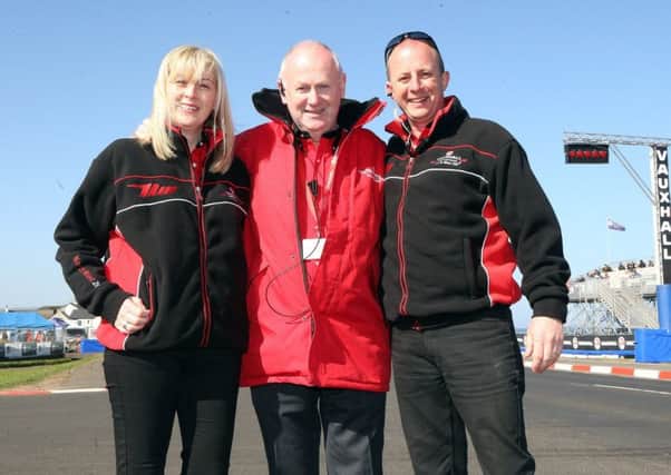 North West 200 Event Director Mervyn Whyte, MBE, pictured with Event Co-ordinator Gillian Lloyd and Operations Manager, Fergus McKay.