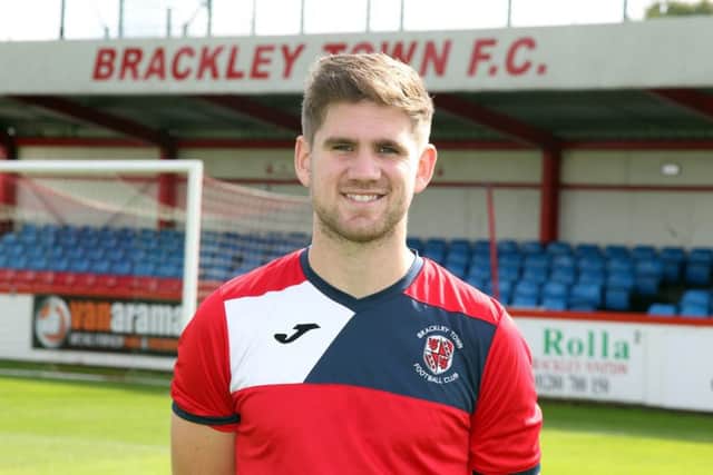 Brackley Town's James Armson is set to return in the Emirates FA Cup tie