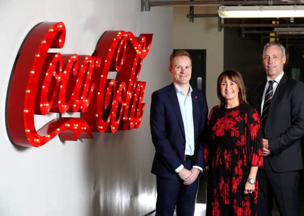 Pictured L-R are David Quigley (Country Procurement Manager at Coca-Cola HBC Ireland); Ann McGregor (Chief Executive of NI Chamber) and Gavin Kennedy (Head of Business Banking NI at Bank of Ireland UK).