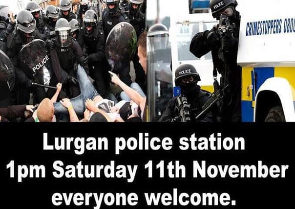 A poster publicising the protest on November 11