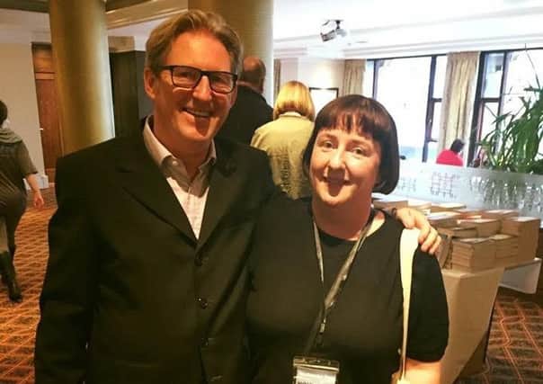 Tracy Mearns with Line of Duty star Adrian Dunbar.