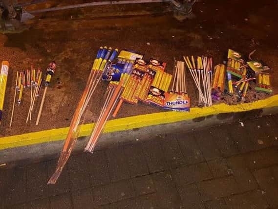 Some of the illegal fireworks seized by the PSNI