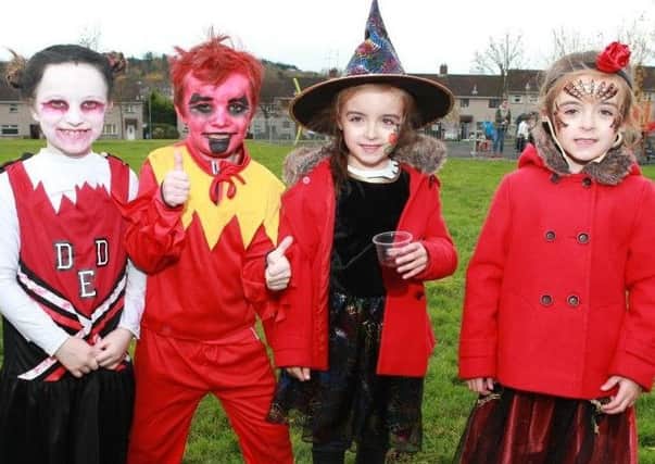 Anna, Conor, Lorcan and Ella get into the Halloween spirit at the White City Halloween event