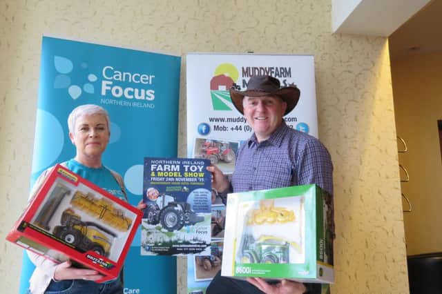 Pictured are Emma McCann, Cancer Focus NI, and event organiser Alistair Bell.