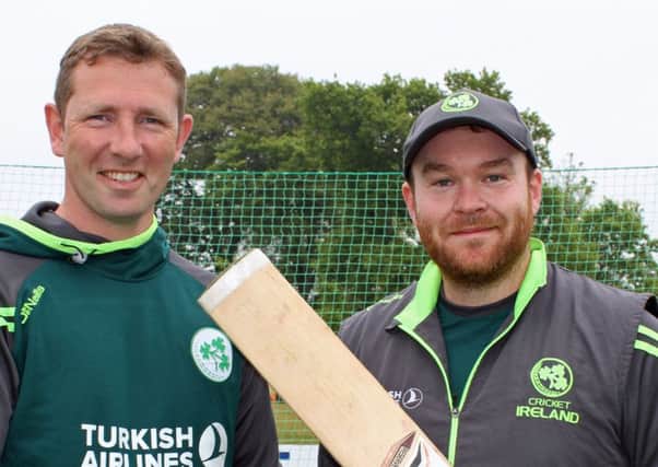 Paul Stirling, right, with Andrew White. Picture: Cricket Europe