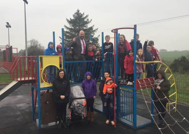 Cllr Mark Baxter at the play park in Donaghcloney